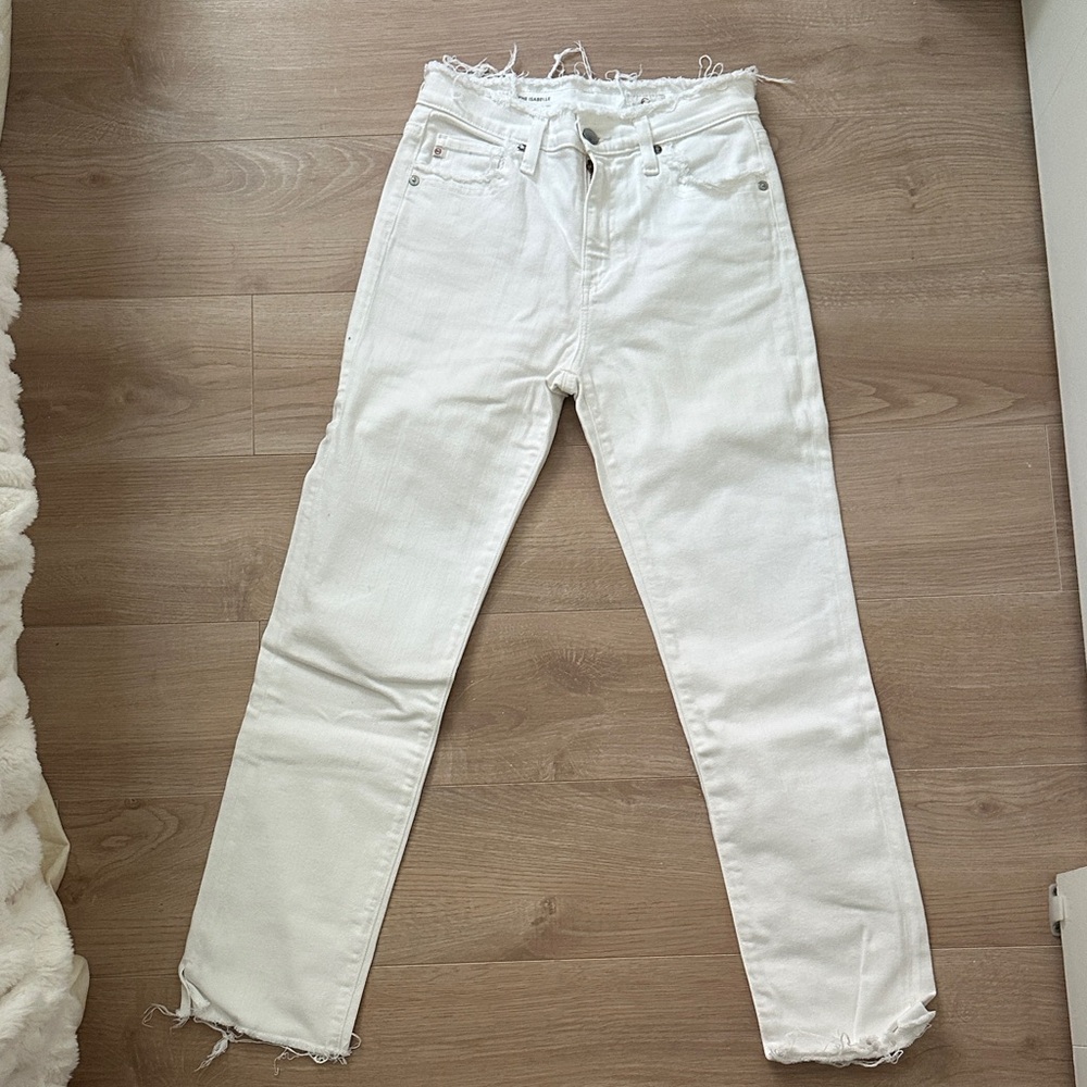 AG Adriano Goldschmied White Straight Leg Jeans